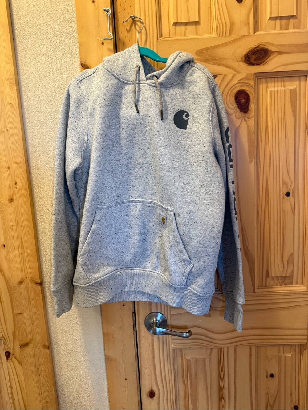 Carhartt Men’s Light Gray Zip-Up Hoodie Sweatshirt